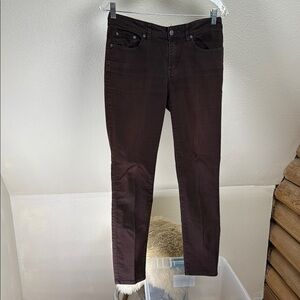 PrAna Women's Brown Jeans. Size 8/28. Organic Cotton with Stretch. Slim Fit